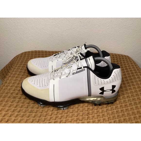 Under Armour UA Spieth One Mens Sz 7 Golf Shoes White Black Spikes 1288574-101 - Picture 1 of 8